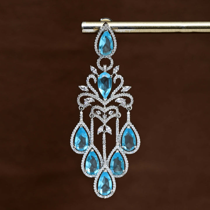 CZ White Gold Earrings