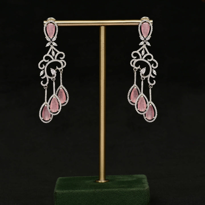 CZ White Gold Earrings
