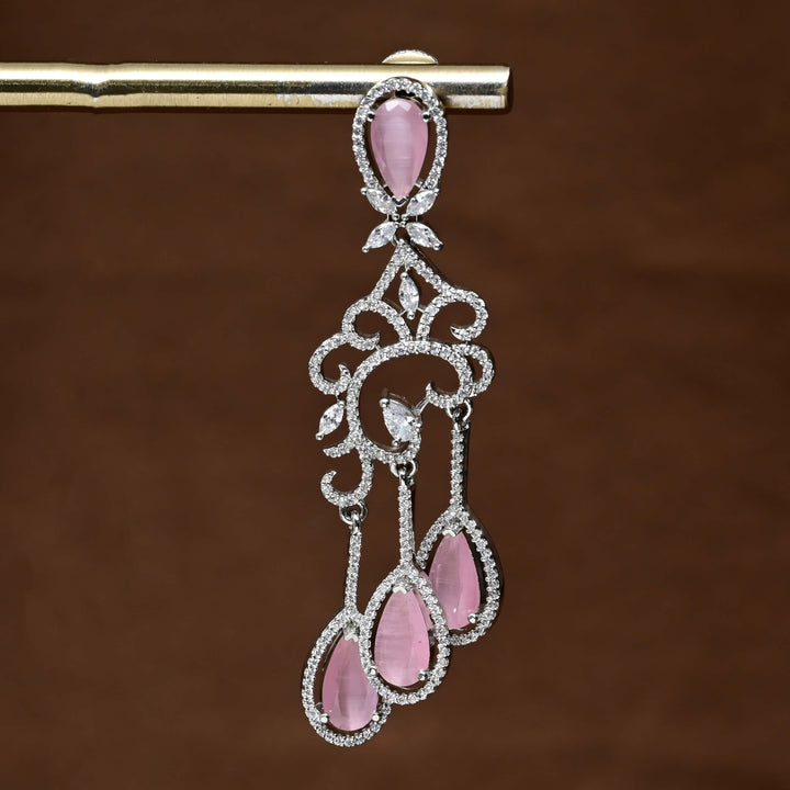 CZ White Gold Earrings
