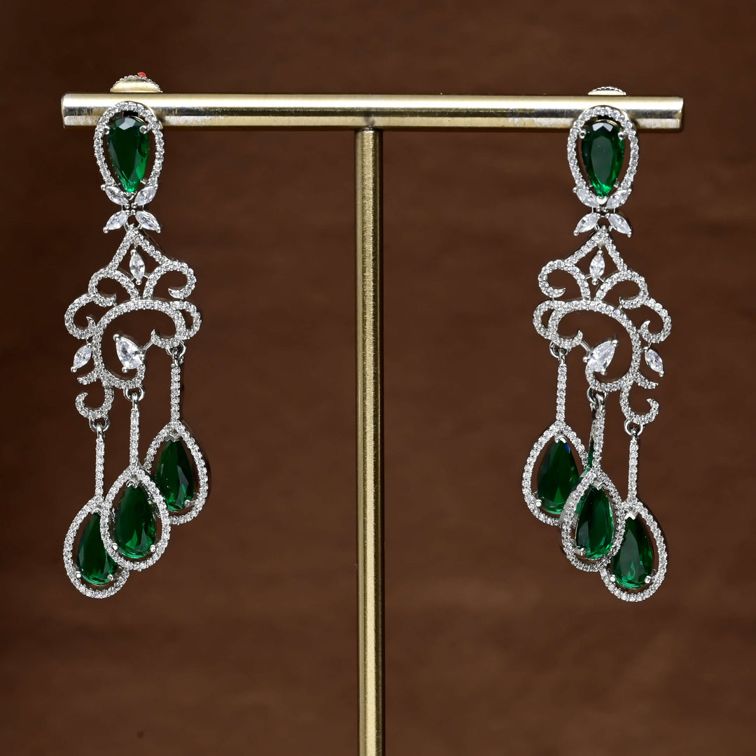 CZ white Gold Earrings