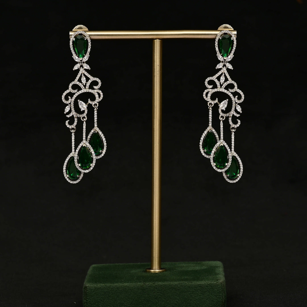 CZ white Gold Earrings