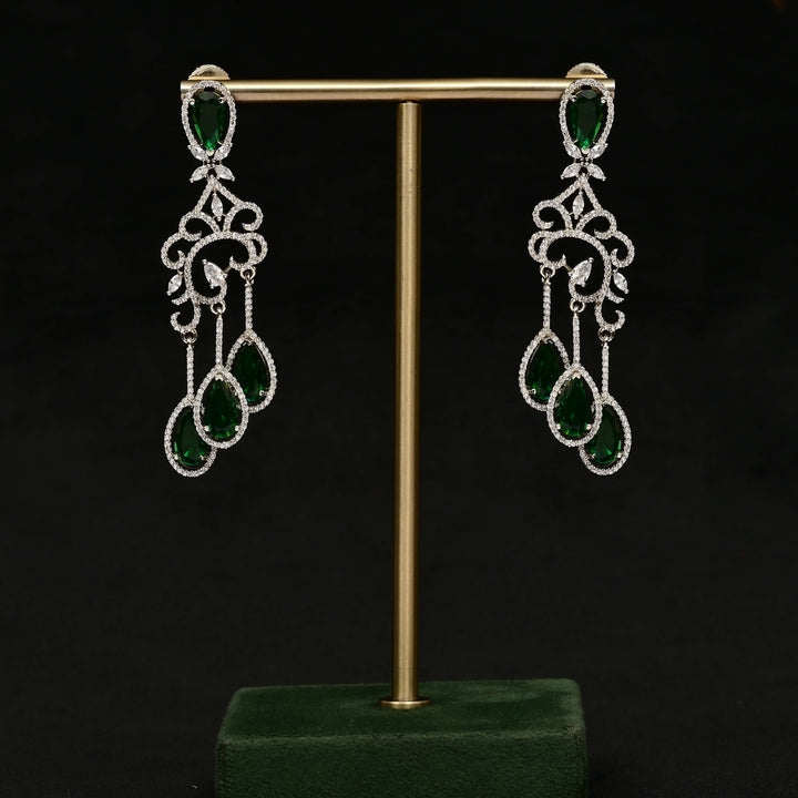 CZ white Gold Earrings