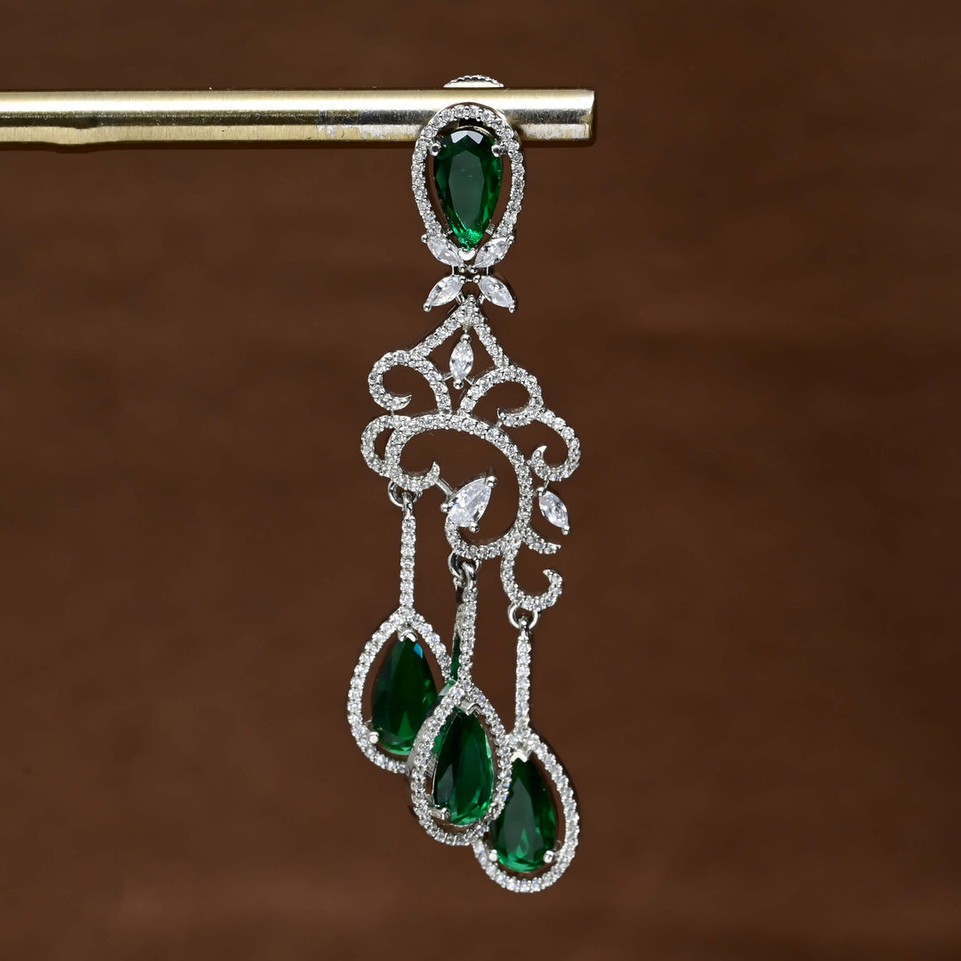 CZ white Gold Earrings