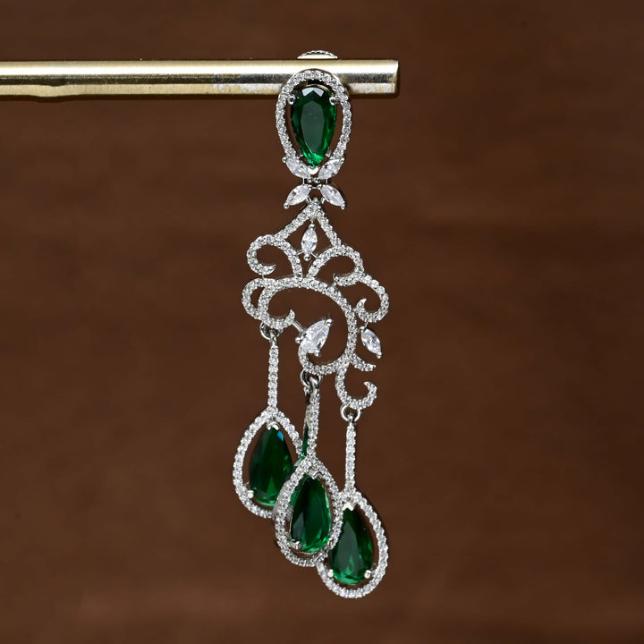CZ white Gold Earrings