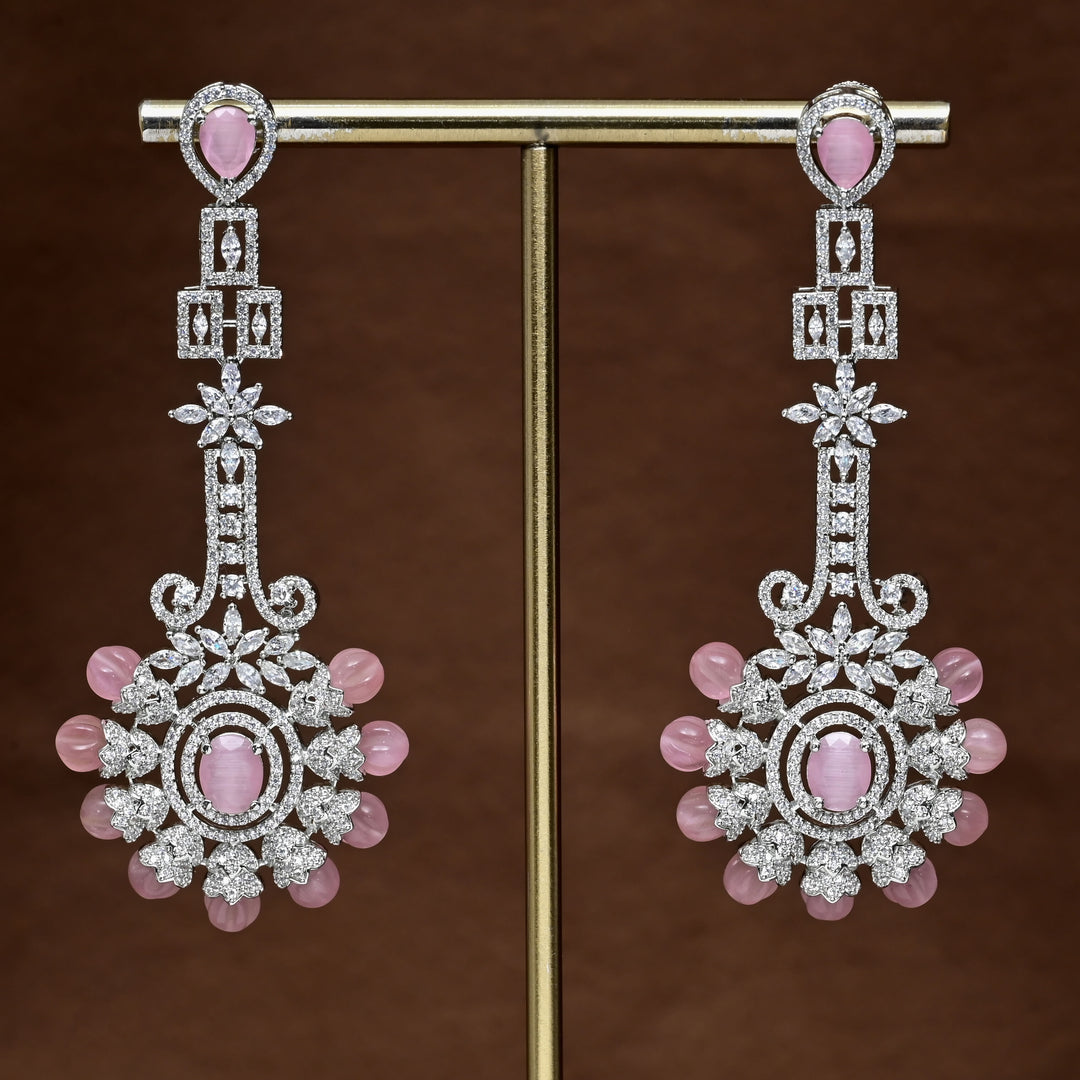 CZ White Gold Earrings