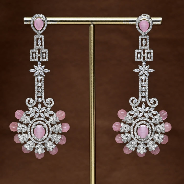 CZ White Gold Earrings