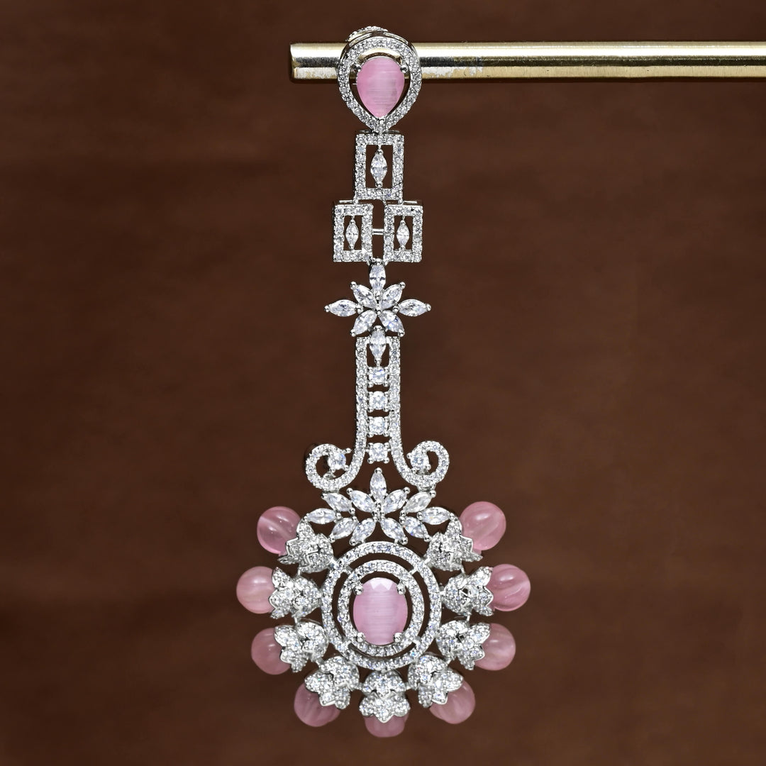 CZ White Gold Earrings