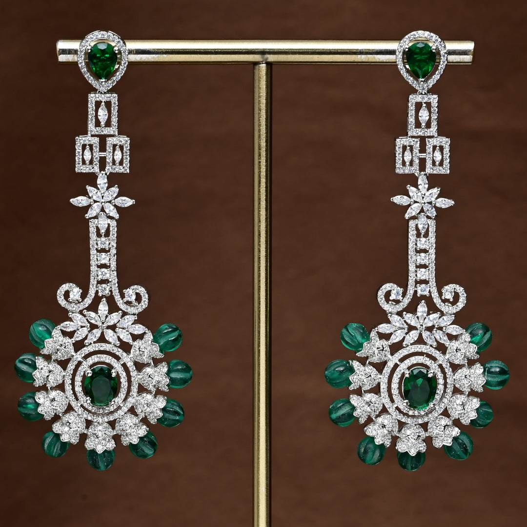 CZ White Gold Earrings