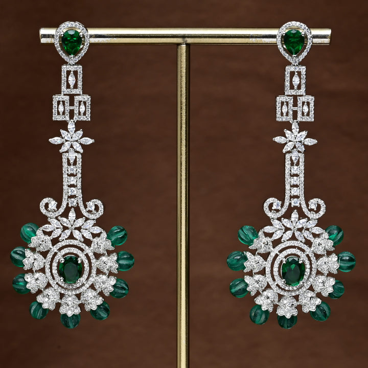 CZ White Gold Earrings