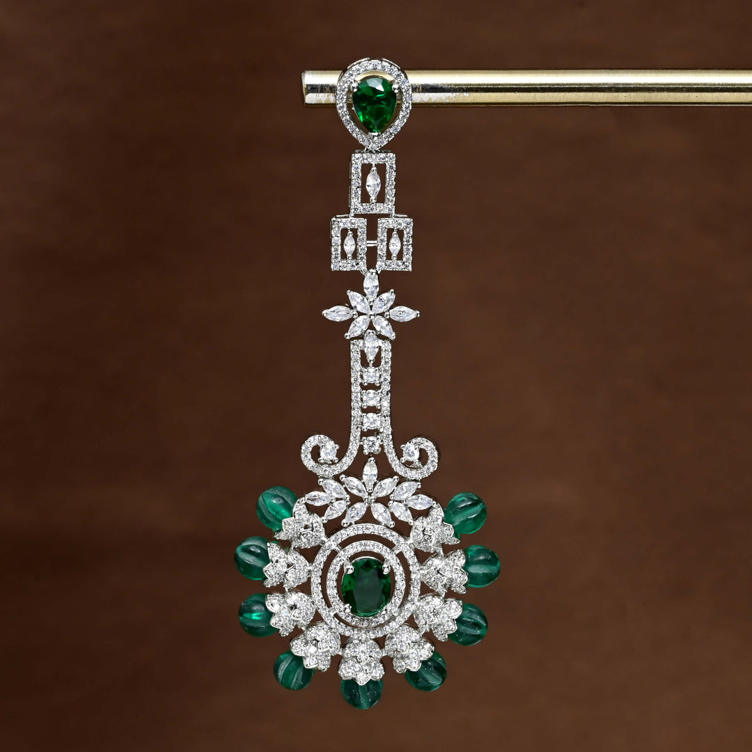 CZ White Gold Earrings