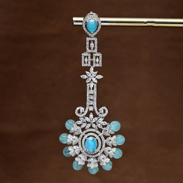 CZ White Gold Earrings