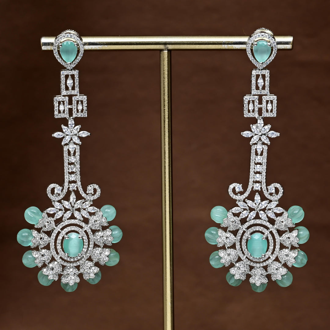 CZ White Gold Earrings