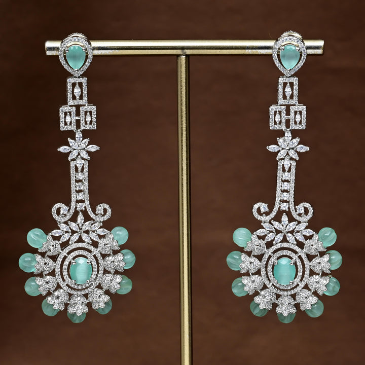 CZ White Gold Earrings