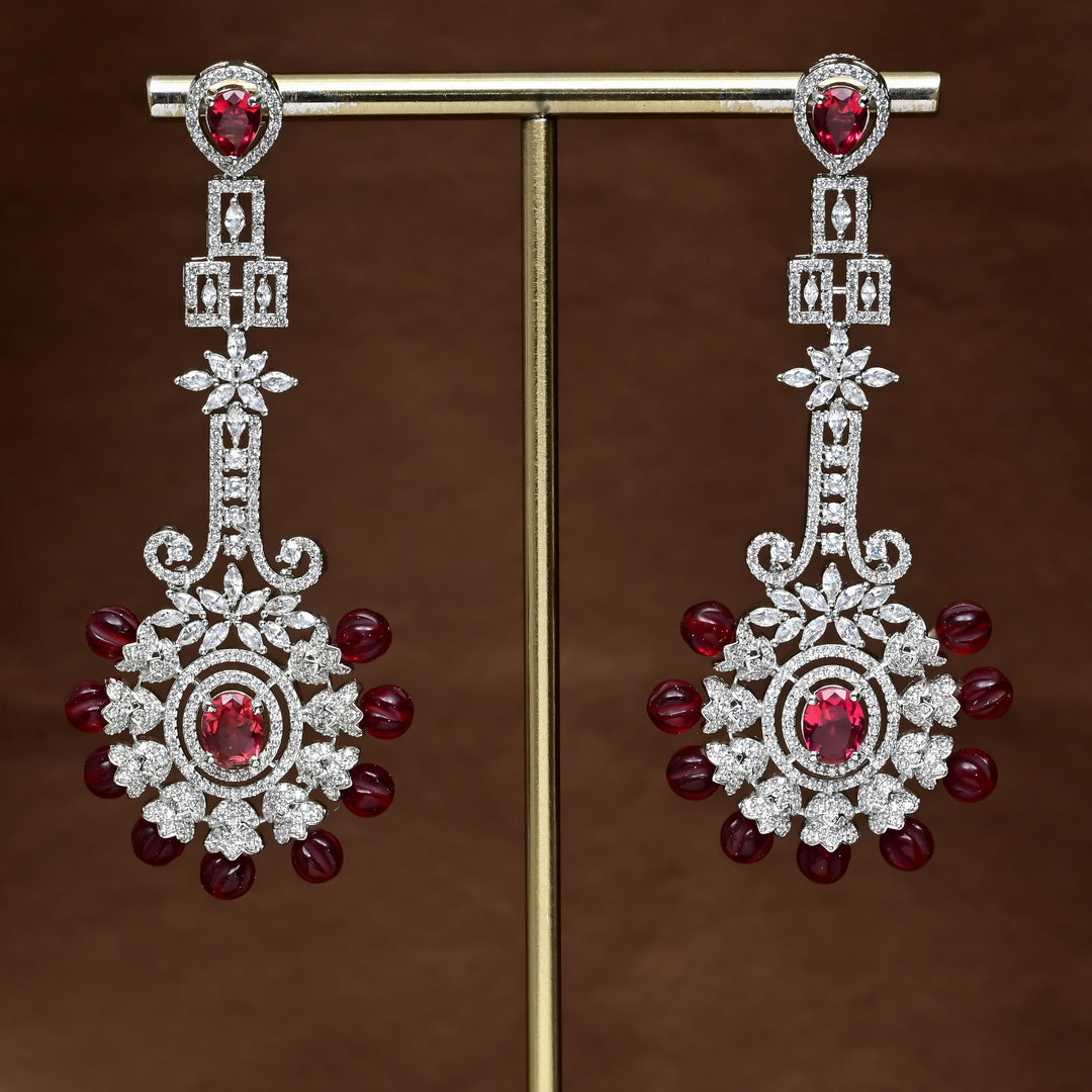 CZ White Gold Earrings