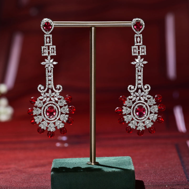 CZ White Gold Earrings