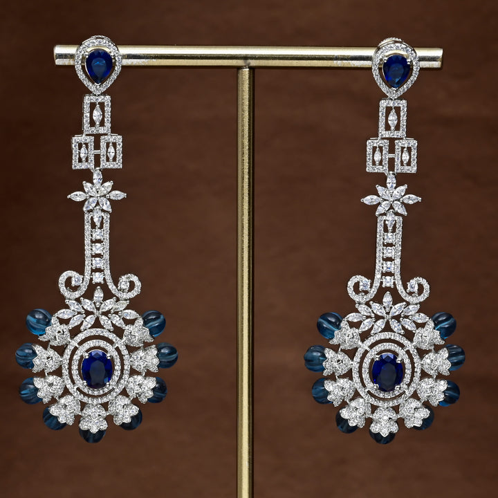 CZ White Gold Earrings