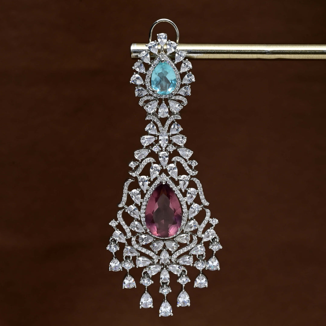 CZ White Gold Earrings