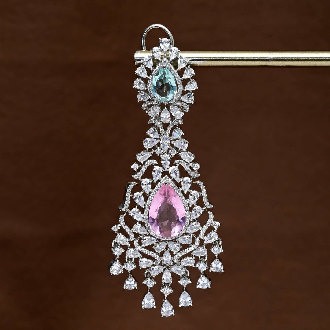 CZ White Gold Earrings