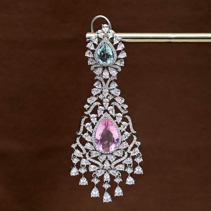 CZ White Gold Earrings