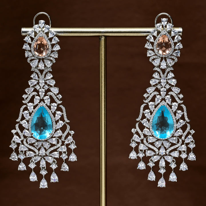 CZ White Gold Earrings