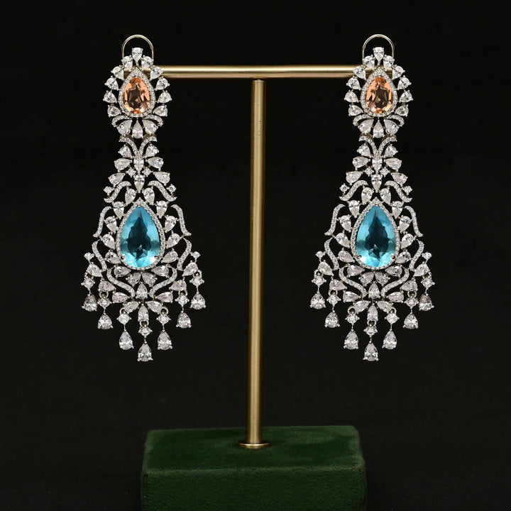 CZ White Gold Earrings