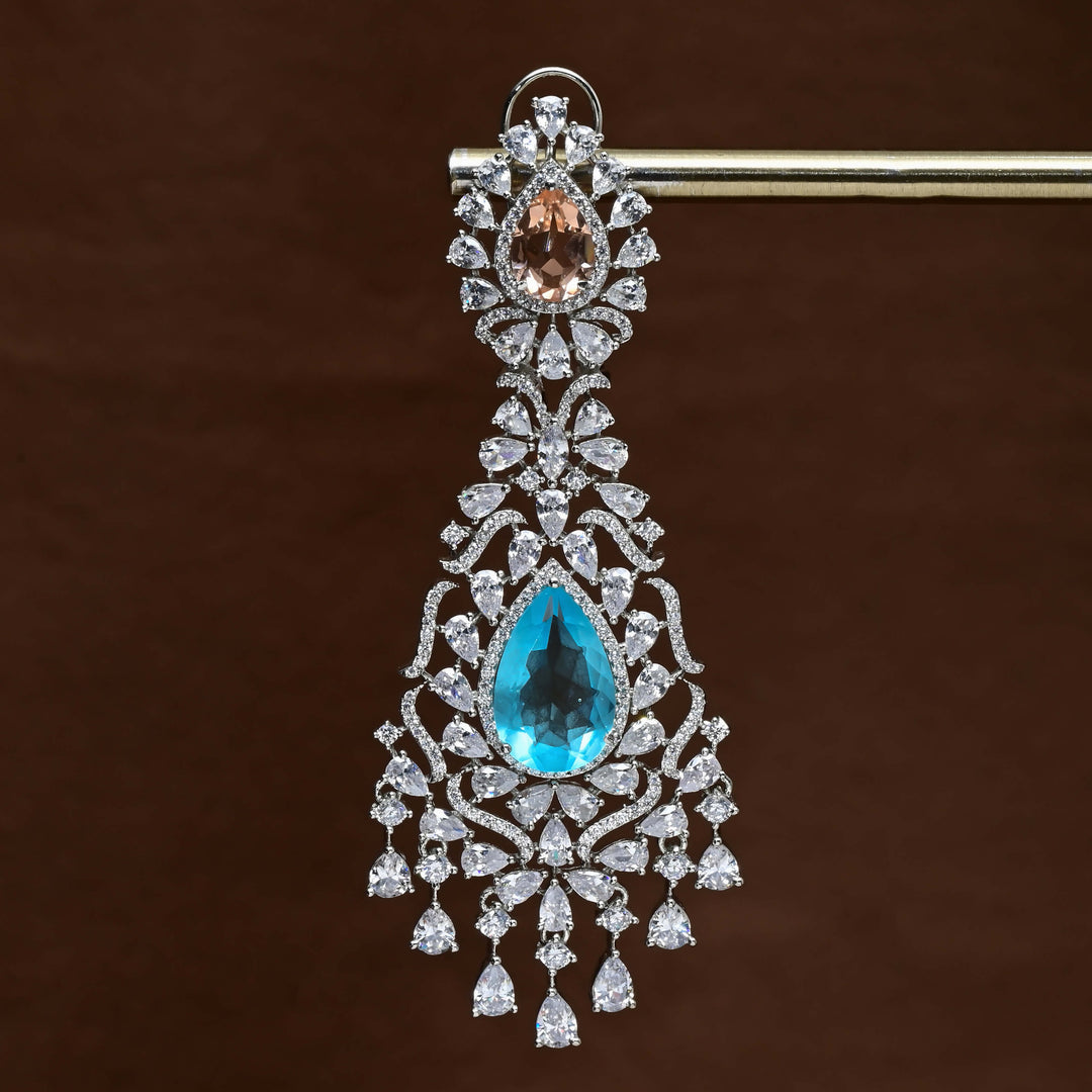 CZ White Gold Earrings