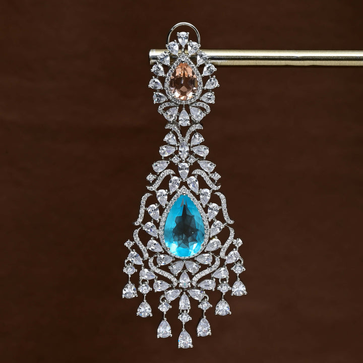 CZ White Gold Earrings