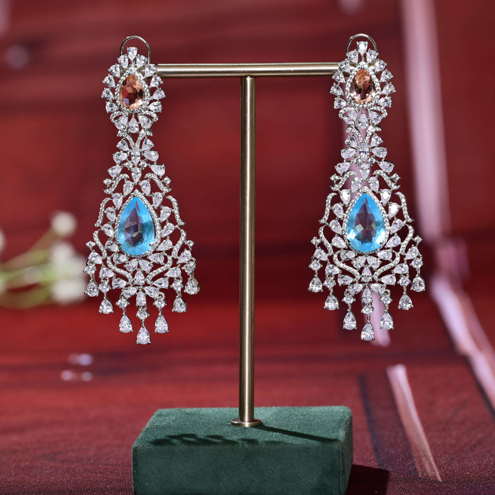 CZ White Gold Earrings