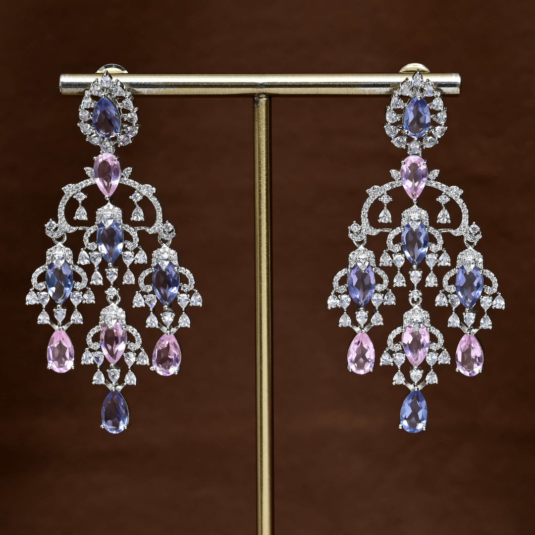 CZ white Gold Earrings