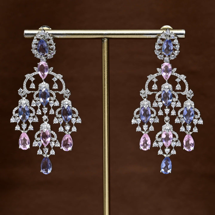 CZ white Gold Earrings