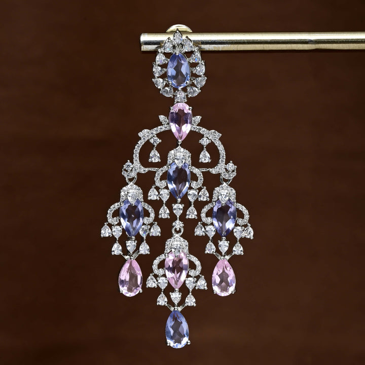 CZ white Gold Earrings