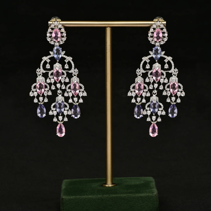 CZ White Gold Earrings
