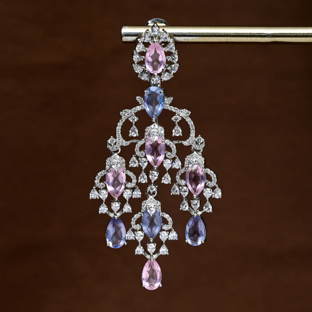 CZ White Gold Earrings