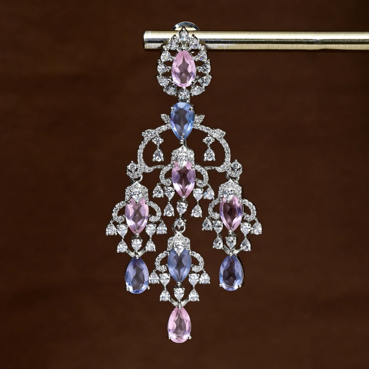 CZ White Gold Earrings