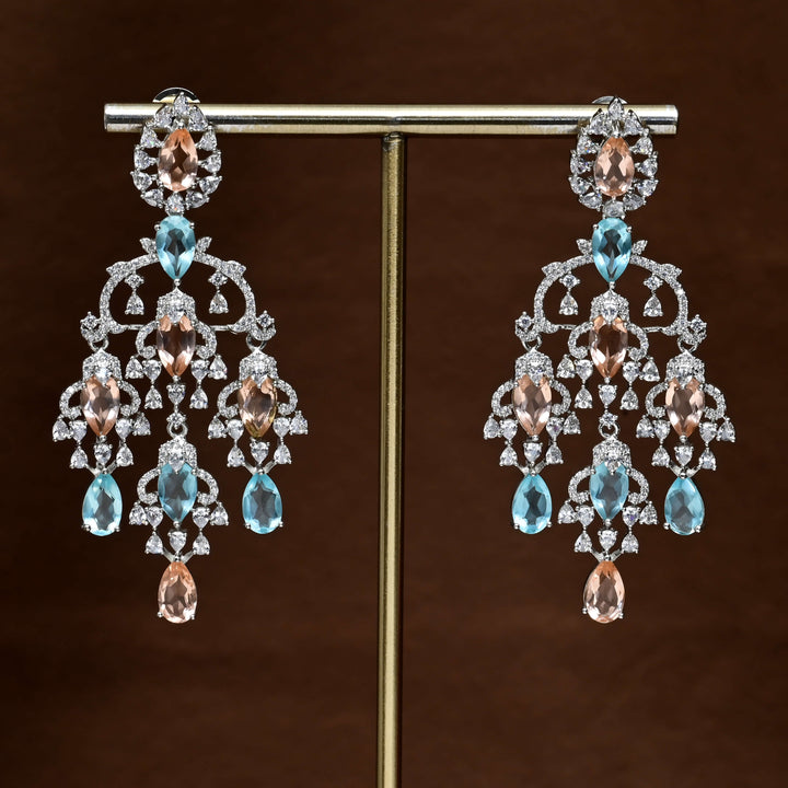 CZ White Gold Earrings