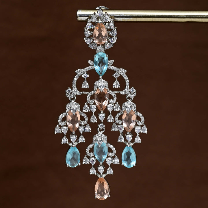 CZ White Gold Earrings
