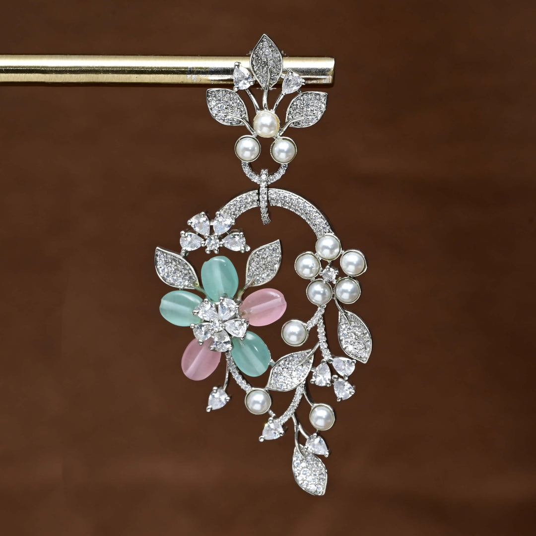 CZ White Gold Earrings