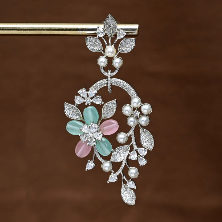 CZ White Gold Earrings