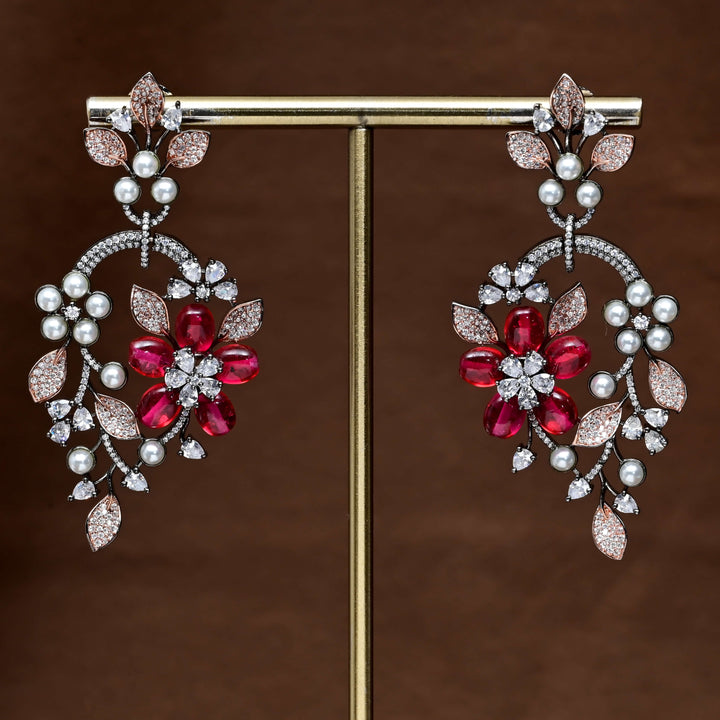 CZ White Gold Earrings