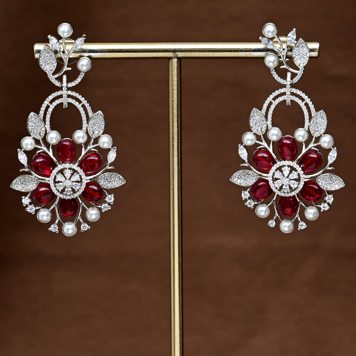 CZ White Gold Earrings