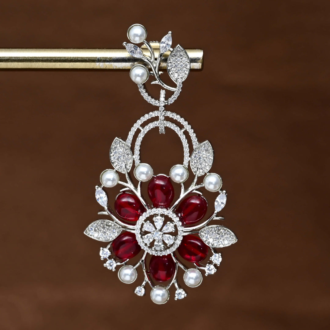 CZ White Gold Earrings