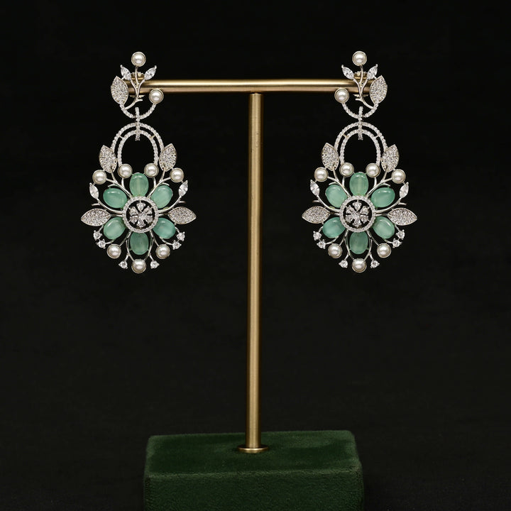 CZ White Gold Earrings