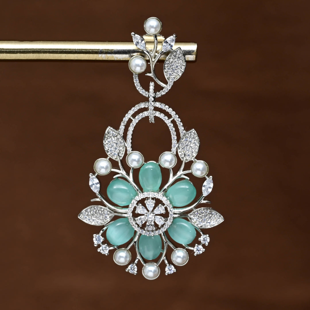 CZ White Gold Earrings