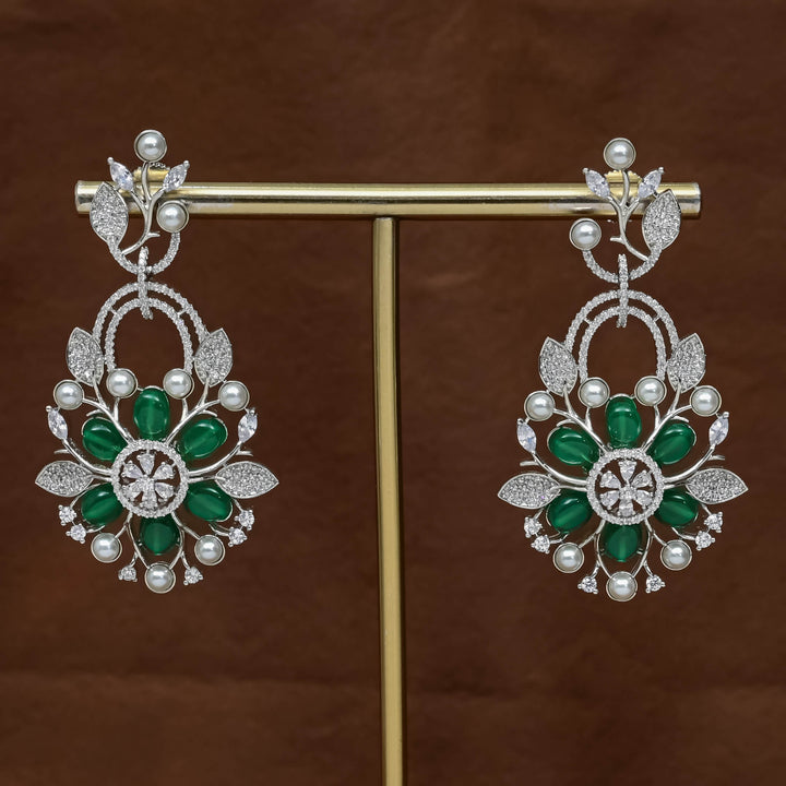 CZ White Gold Earrings