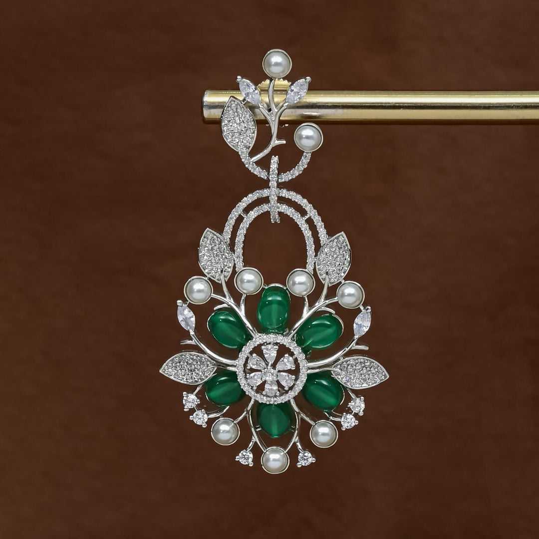CZ White Gold Earrings