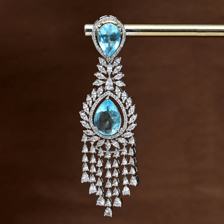 CZ White Gold Earrings