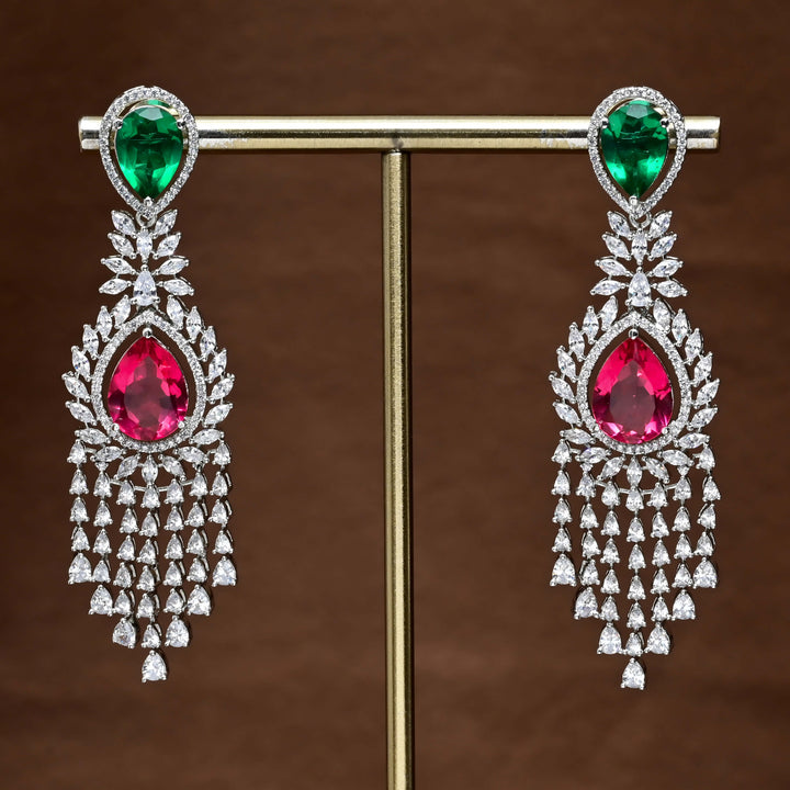 CZ White Gold Earrings