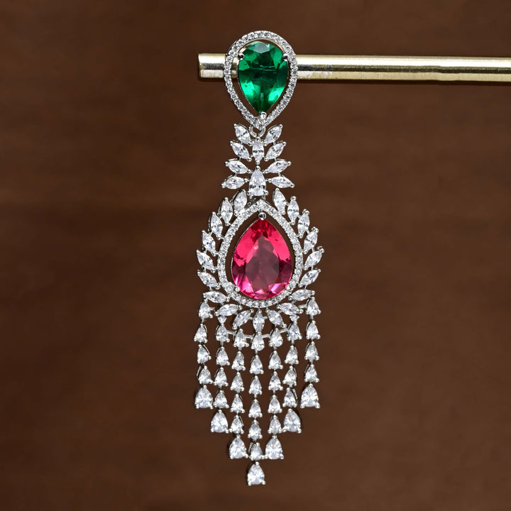 CZ White Gold Earrings