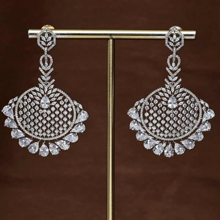 CZ White Gold Earrings
