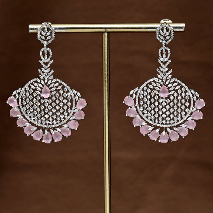 CZ white Gold Earrings